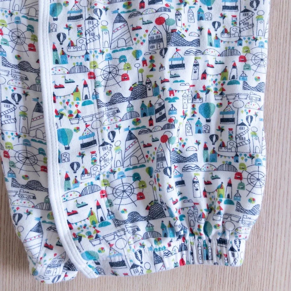 Magnetic Me Sleep Gown Hat Set White Amusement Park Organic Cotton Baby 0-3M